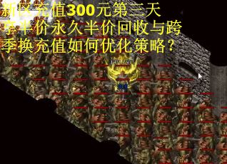 新区充值300元第三天享半价永久半价回收与跨季换充值如何优化策略？