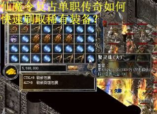 仙魔令复古单职传奇如何快速刷取稀有装备？