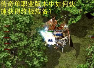 传奇单职业版本中如何快速获得终极装备？