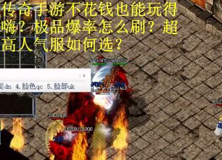 传奇手游不花钱也能玩得嗨?极品爆率怎么刷?超高人气服如何选? 传奇手游不花钱也能玩得嗨?极品爆率怎么刷?超高人气服如何选?